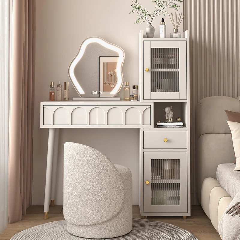 Cream wind dresser bedroom modern simple small apartment Internet  storage cabinet bedside table dressing table desk integrated