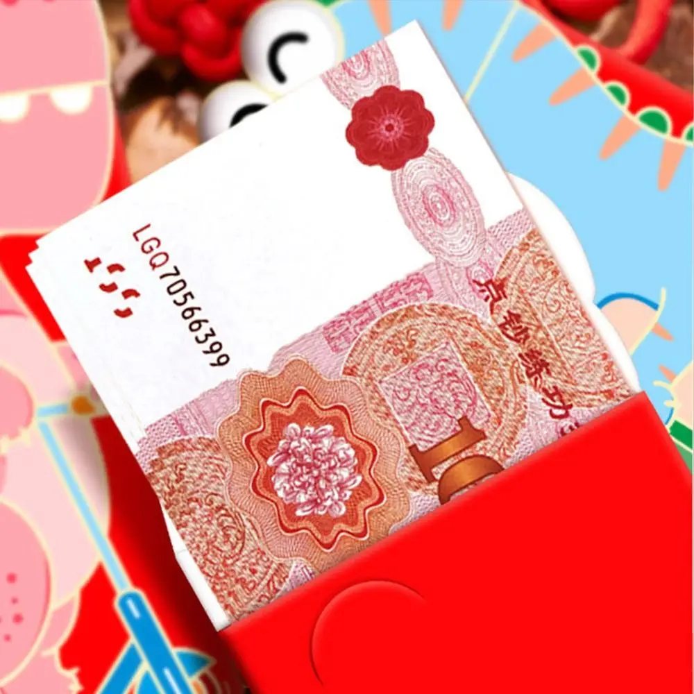 Sobres rojos de Año Nuevo Chino, sobres de dinero de la suerte Hongbao, paquete rojo para decoración de festivales de primavera, 6 piezas, 2024