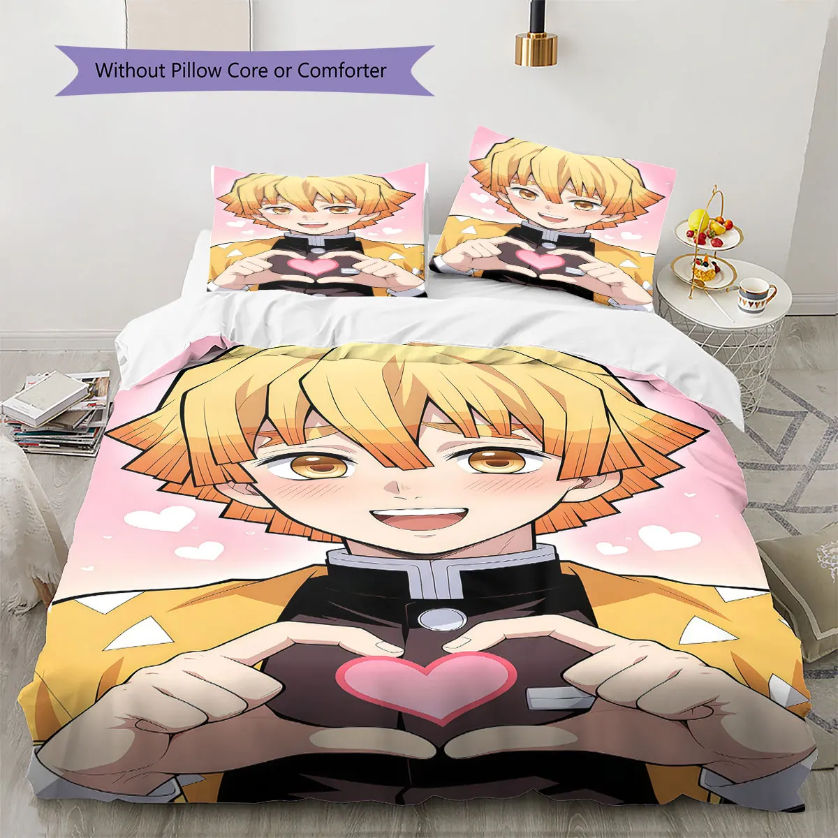 Demon Slayer Comfor Duvet Cover Kid's Bedding Set,Extra Large Size Halloween Gifts Various Sizes Available -HE18