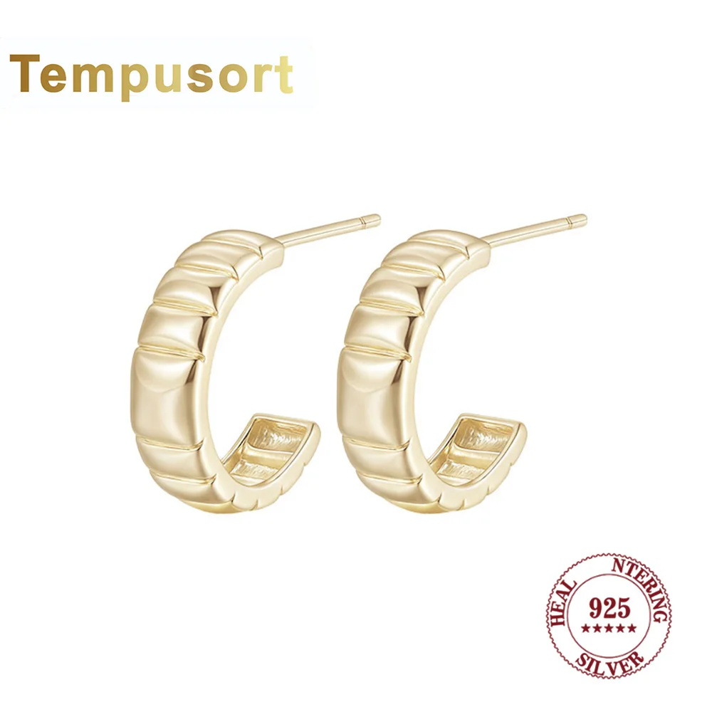 

Tempusort 100% 925 Sterling Silver Unique Tire Pattern Stud Earrings for Women Personal Ear Accessories Girls Party Jewelry