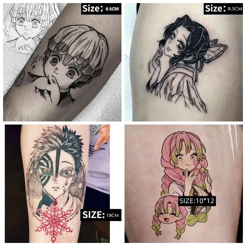 

Anime Demon Slayer Kimetsu No Yaiba Zenitsu Mitsuri Kanae Temporary Tattoos Cartoon Body Art Tatoo Waterproof Fake Tatoo Sticker