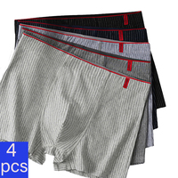 4 Pcs/Lot Boxer Men‘s Sexy Stripe Panties Underwear Sexy Knickers Underpants Shorts Fashion Under Wear Lingerie Boxers Briefs