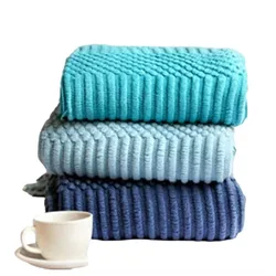 Lightweight Soft Cozy Throw Blanket with Tassels Teal Decorative Throws for Modern Farmhouse Living Room Bedroom Throw for Gifts