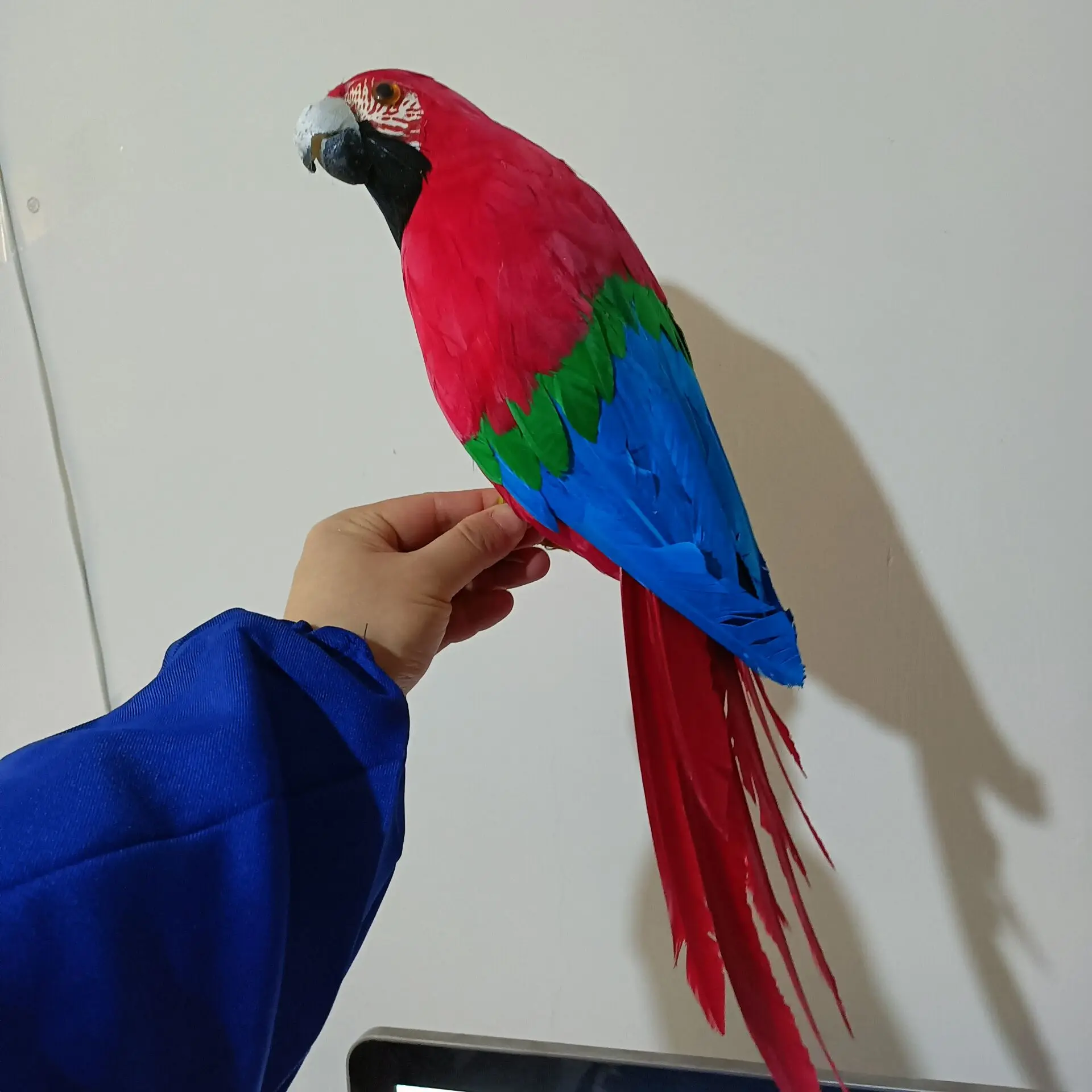 big red&blue parrot model foam&feather simulation bird gift about 46cm xf2995