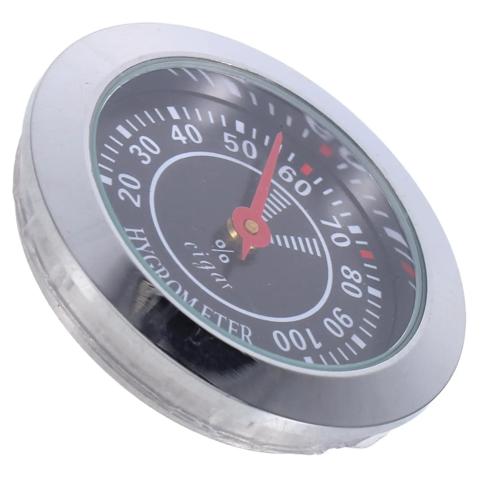 

Black Hygrometer 38MM Round Mechanical Stainless Steel Gauge for Humidor Box Home Use Analog Hygrometer Small