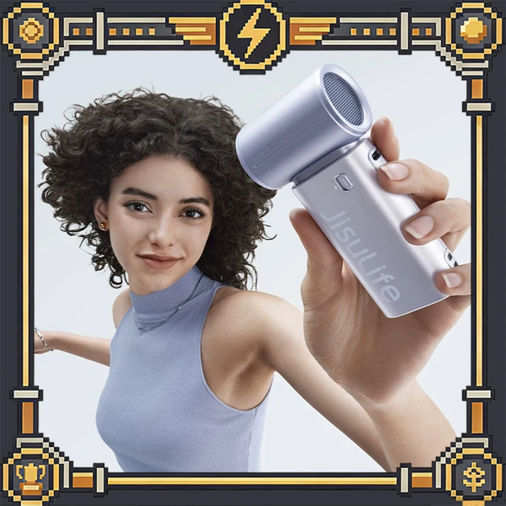 JisuLife Life9S Handheld Small Fan Air Multiplication High Speed Brushless Handheld Fan Long Battery Life Of 22 Hours For Gifts