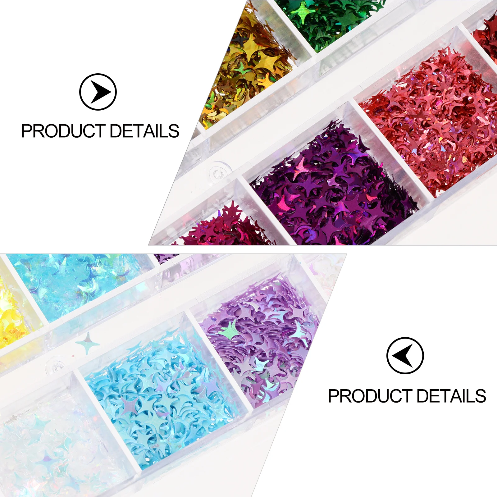 

2 set 3D Glitter Confetti Sequins Art Manicure Shining Pieces For Diy Nail Face Body Decoration Festival Party Craft Project