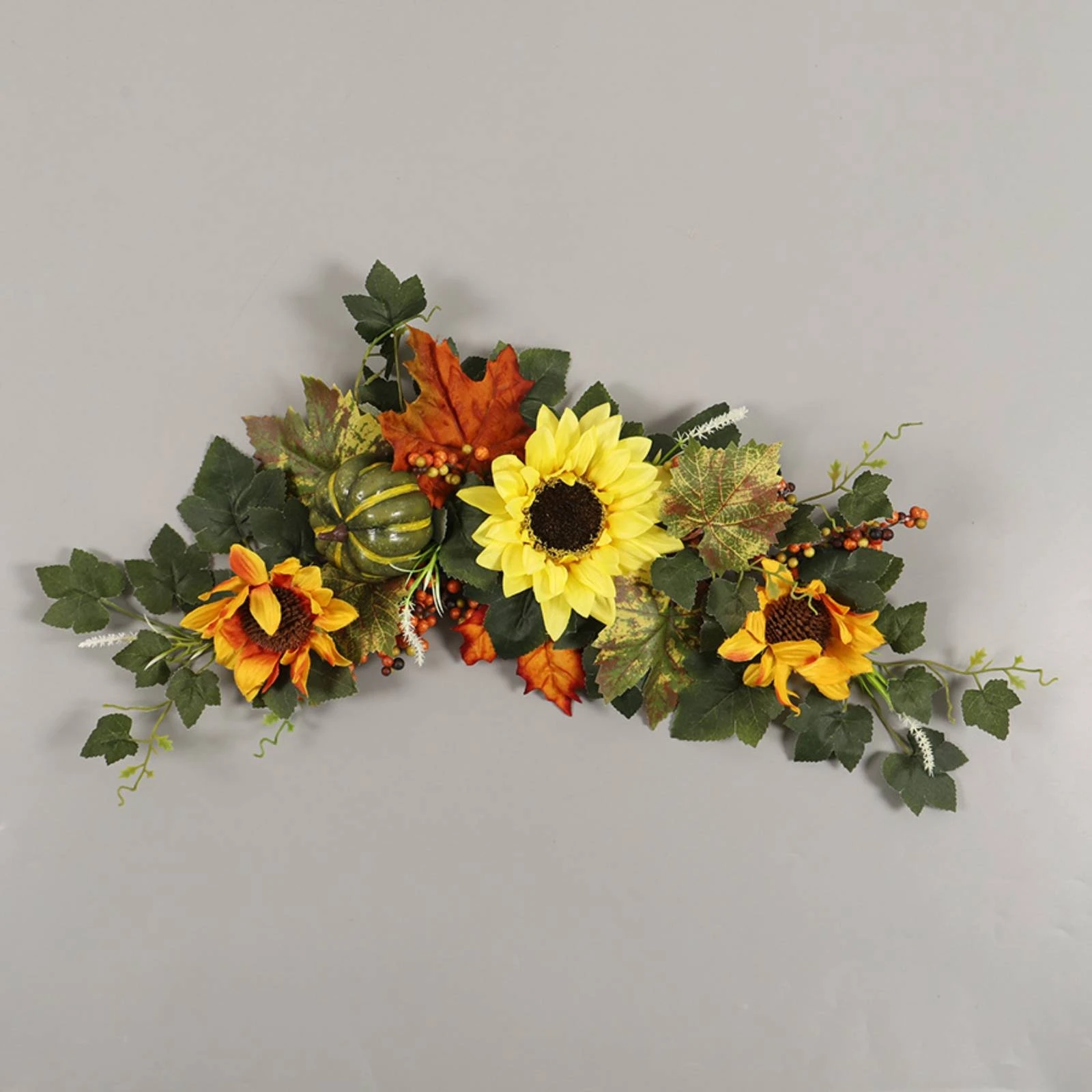

Autumn Garland Artificial Fall Garland Pumpkin Wall Hanging Wire Frame Seasonal Decoration Lightweight