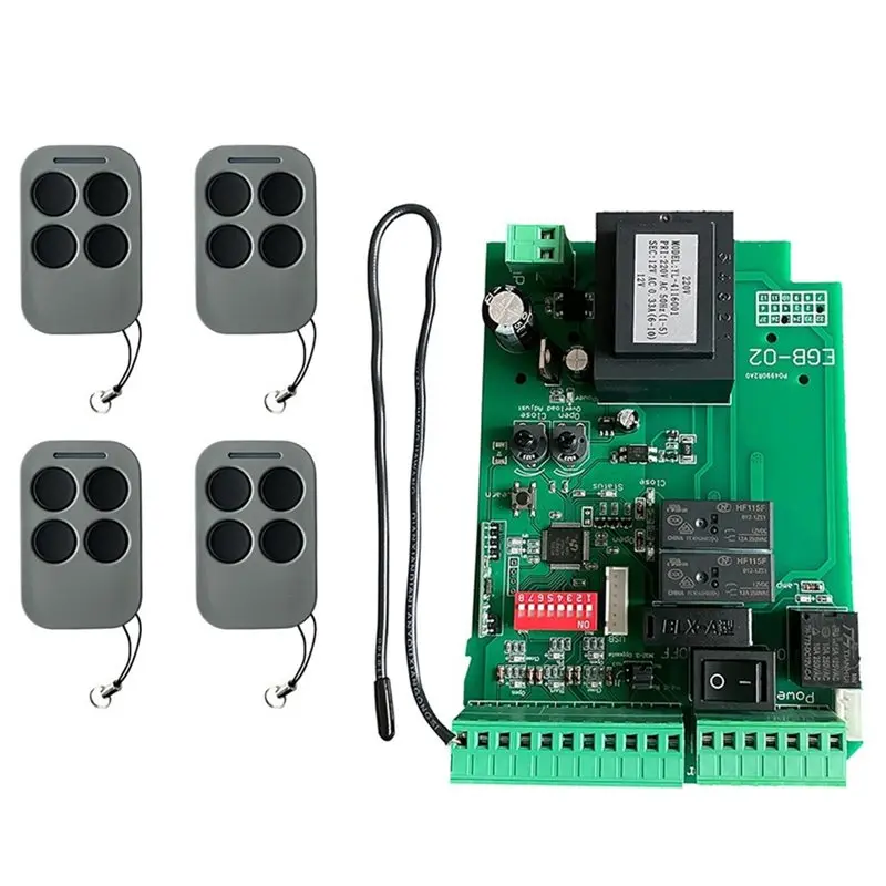 B04B-AC220 For Sliding Gate Motor Opener Control Board+ 4 Remote Control Units Automatic Operation Access Management System