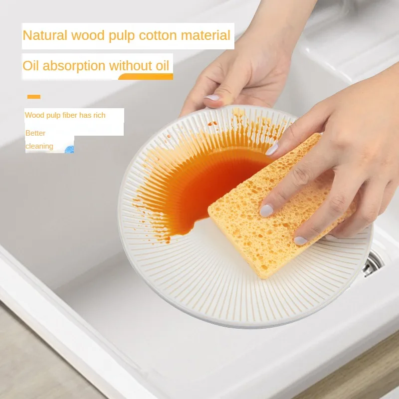 Natural Wood Pulp Cotton Cloth For Dishwashing Sponge For Dishwashing Pot For Dishwashing Kitchen Detergent For Cleaning Cloth