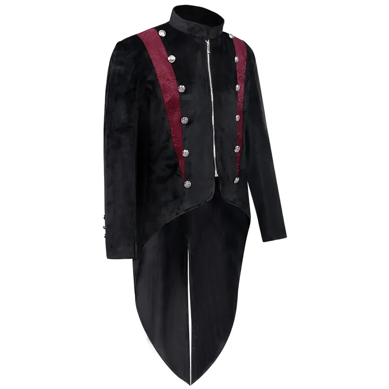 

Men Halloween Steampunk Gothic Embroidered Victorian Jacket Vintage Tailcoat Medieval Frock Coat Renaissance Costume For