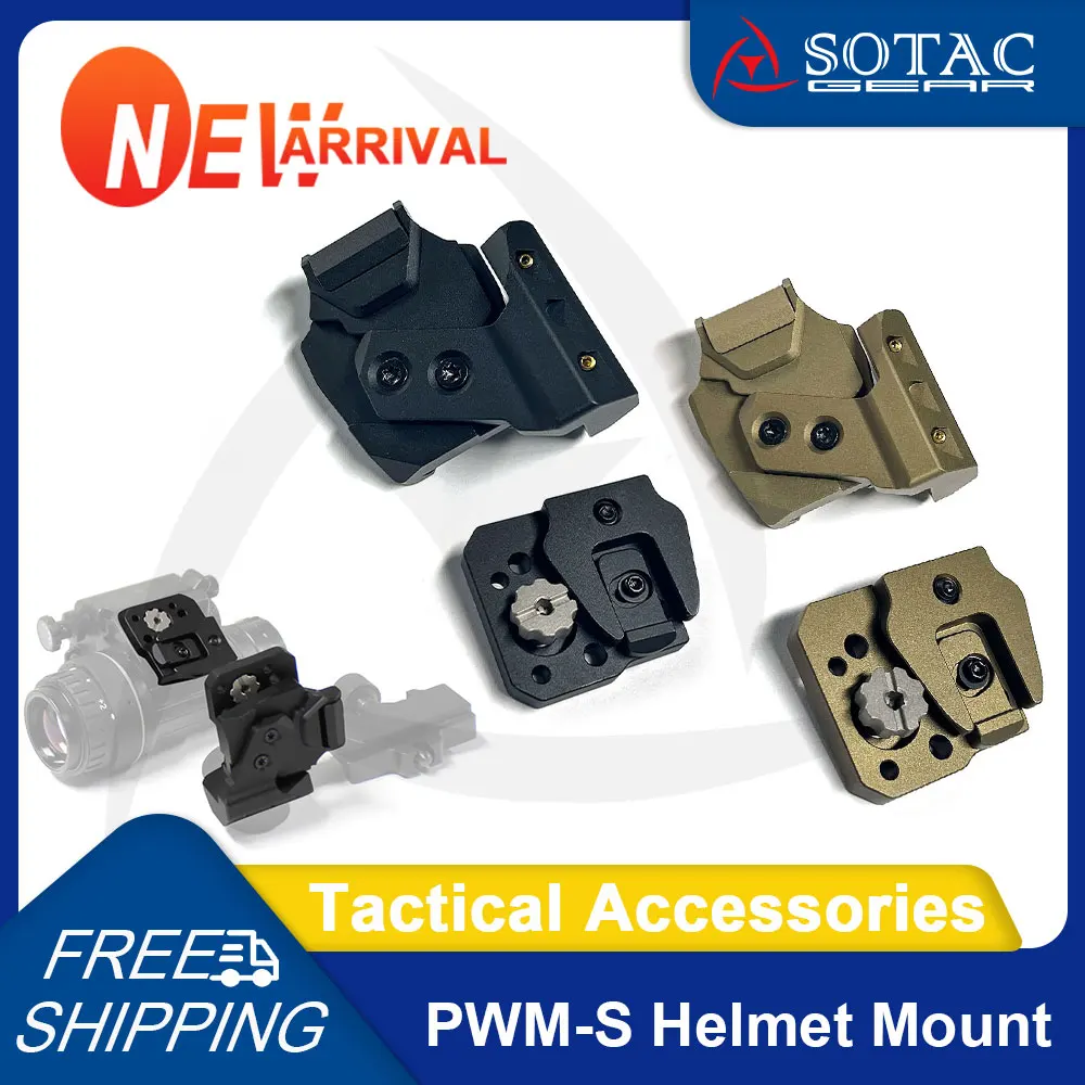 

SOTAC GEAR Tactical PWM-S Mount Helmet for PVS-14 Night Vision RQE Bridge Mounting Base Accessories Aluminum CNC