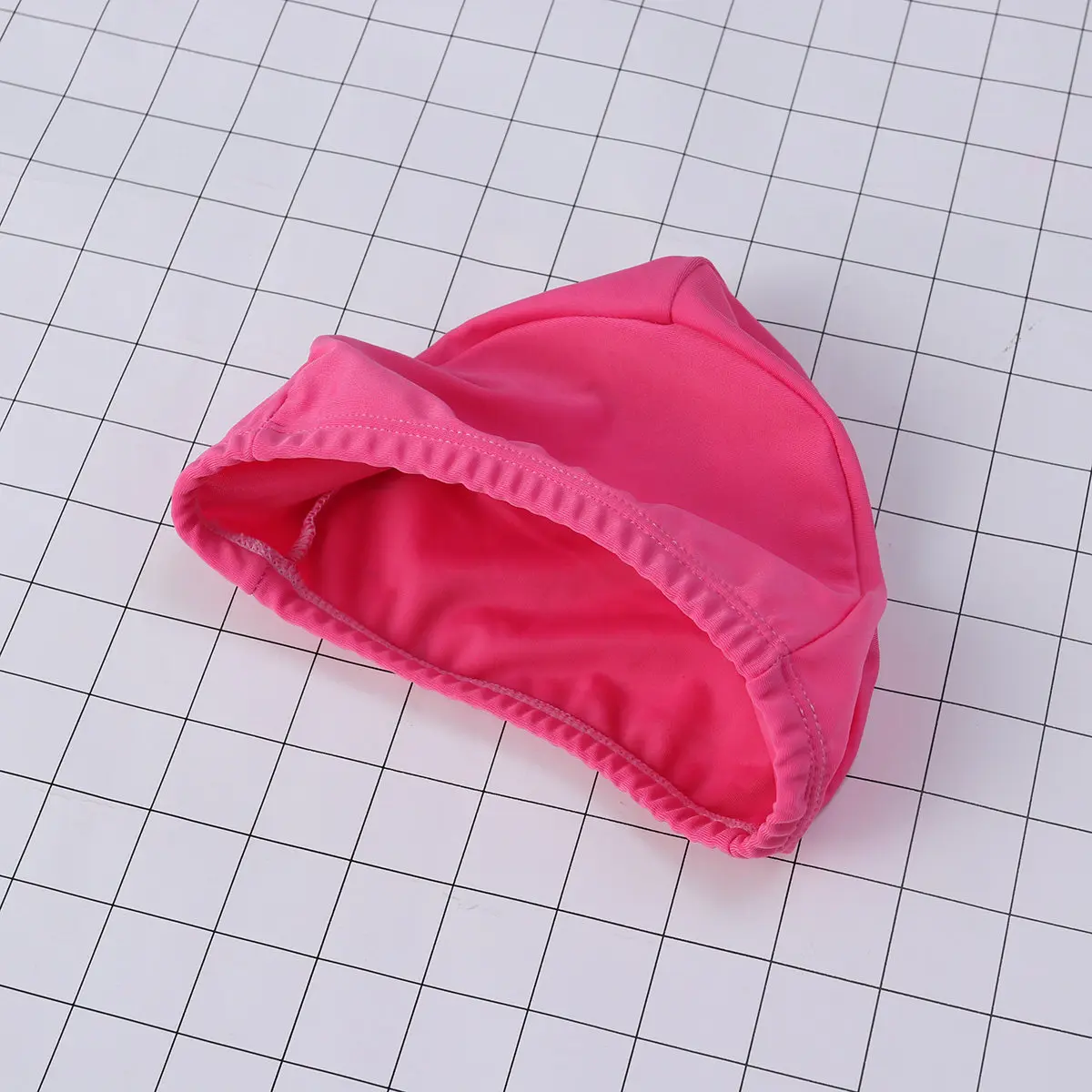 

Однотонная шапочка для плавания из полиэстера для женщин и мужчин, противоскользящая эластичная шапочка для плавания, защита от солнца, для водных видов спорта, розового цвета