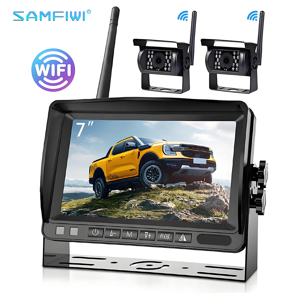 

7 Inch HD Wireless Monitor Night Vision Reverse Backup Wifi Camera Car Monitor Parking System for Truck Bus Vehicle