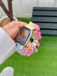 Cute Rainbow Flower Band For Apple Watch 49mm 46mm 45mm 40mm 42mm 41mm 38mm Nylon Weave Strap For iWatch Ultra 10 9 8 7 SE 6 5 4