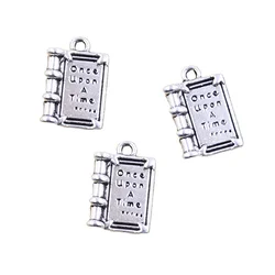12pcs Charms Fairy Tales Book Once Upon A Time 18x12mm Antique Silver Color Pendants Making DIY Handmade Tibetan Finding Jewelry