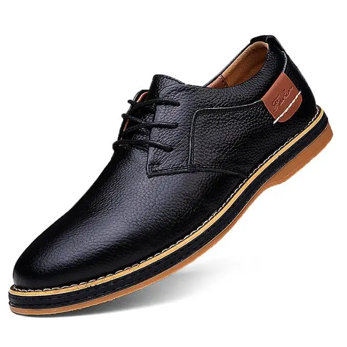 

Classic Men Genuine Leather Dress Shoes Big Size 38-46 Men Lace-up Oxfords Shoes Loafers Man Business Casual Shoes