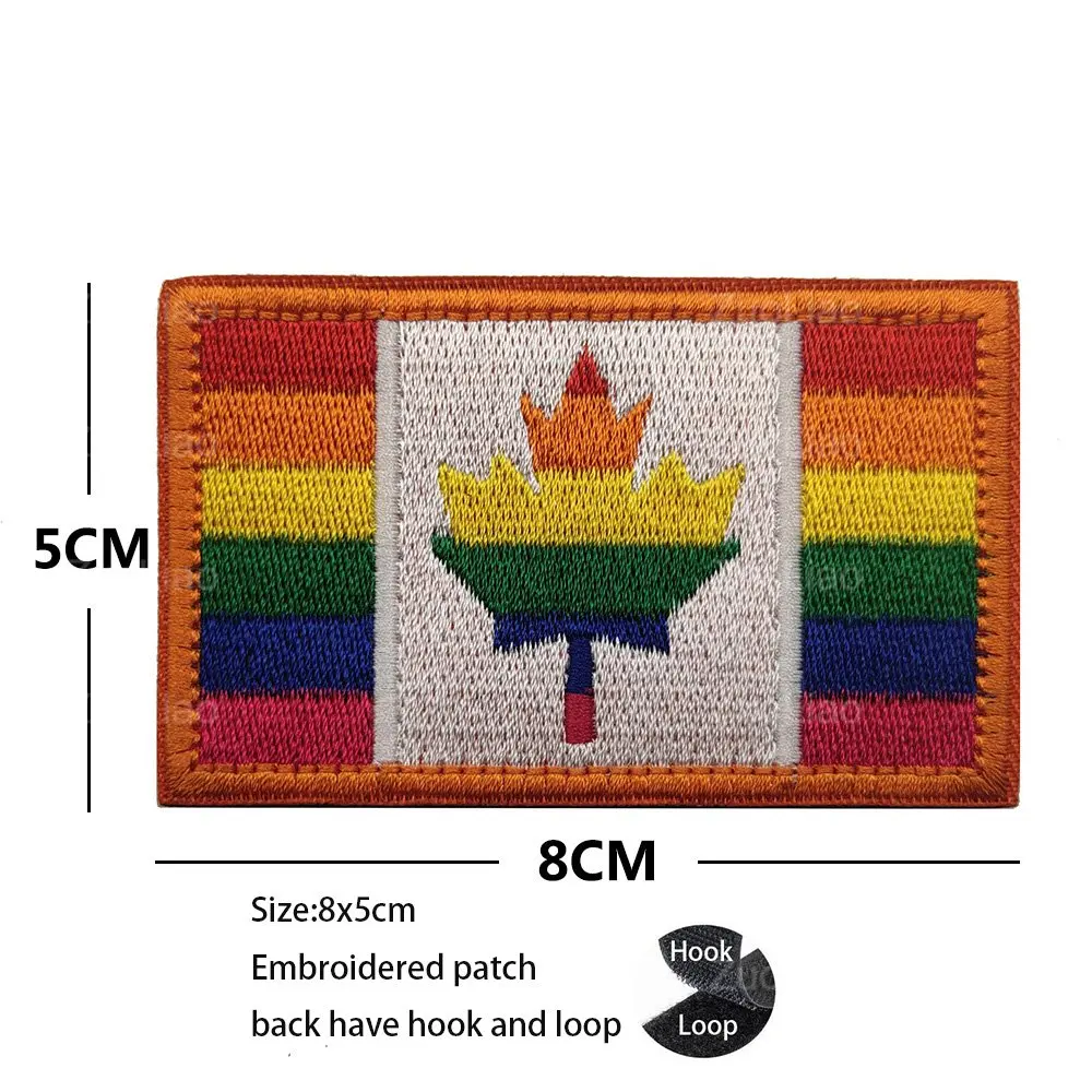 Insigne de sensation canadienne brodé 3D, insigne en PVC de cuir chevelu d\'érable, sensation de coulée IR, sac à dos avec patch à crochet et boucle,