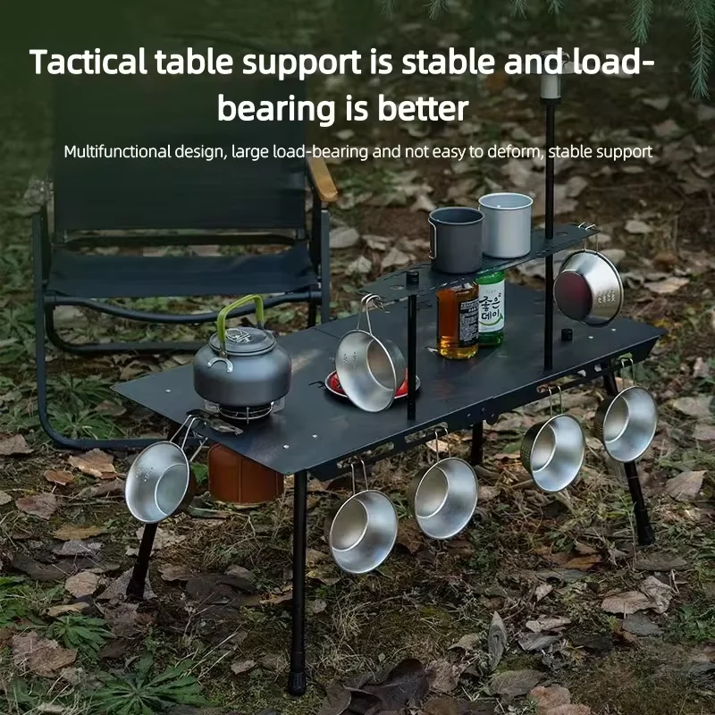 

Lightweight Outdoor Tactical Table Aluminum Alloy IGT Table Folding Table Light Bar Barbecue Picnic Liftable Camping Table New