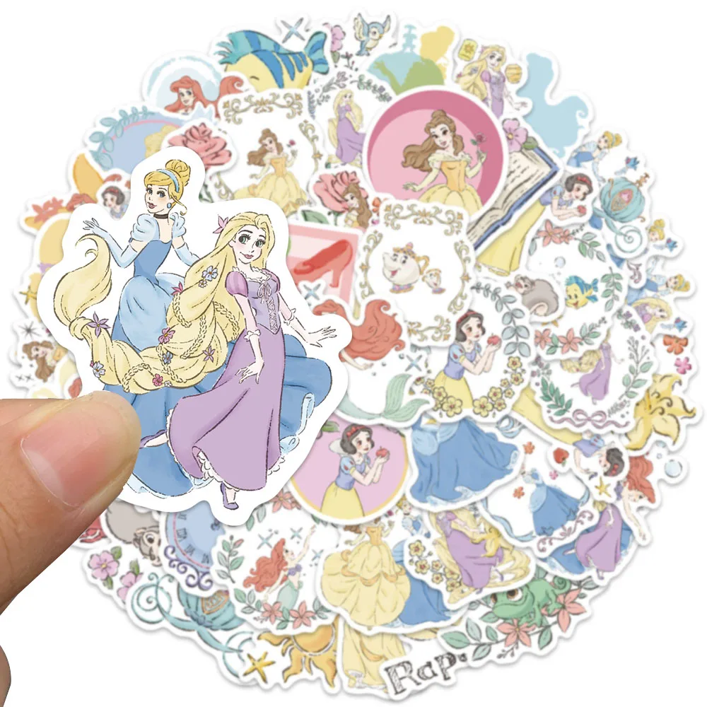 50pcs Disney Ariel Snow White Princess Stickers Aesthetic VSCO Graffiti Decals For Kids Laptop Luggage Skateboard Diary Sticker