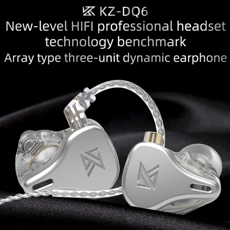 KZ DQ6 3DD Dynamic Driver HIFI In Ear Earphone High Resolution Headphone Noise Cancelling Headset KZ EDX ZSTX ZS10PROX PR1 PR2