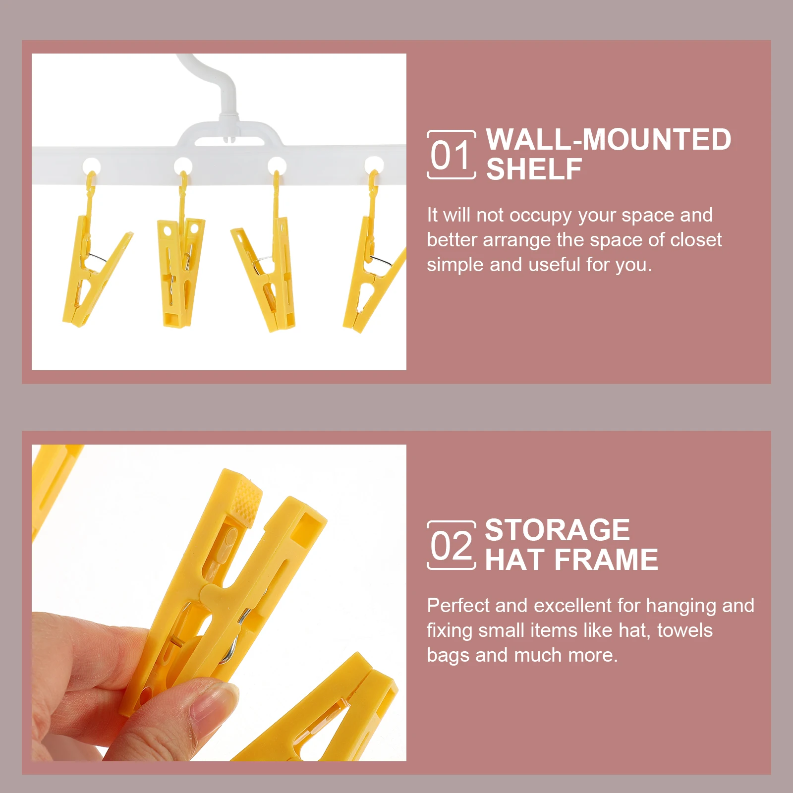 

Sturdy Hat Storage Rack Hanger Clips Organizer for Baseball Caps Easy Install Space Saving Closet Organizer Plastic