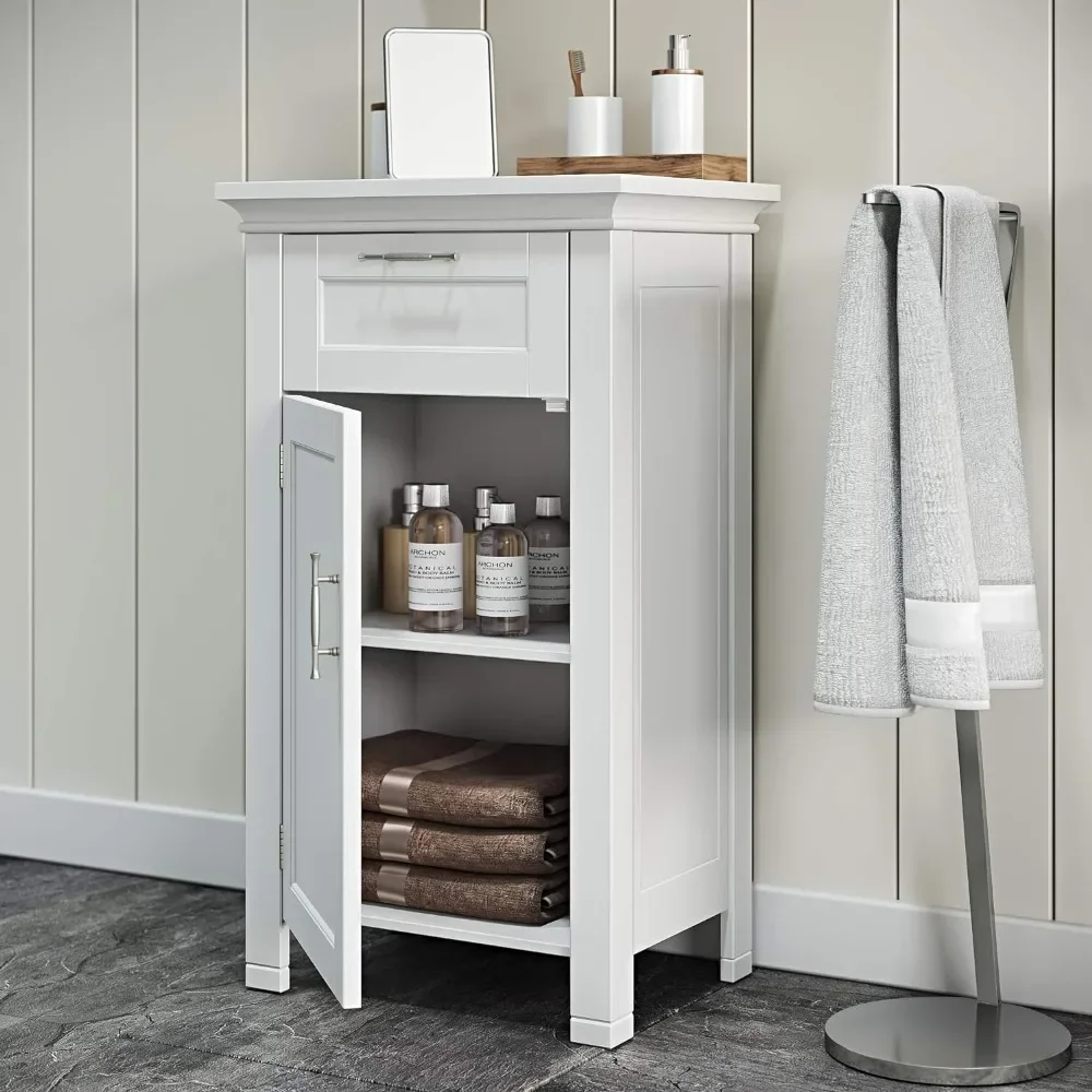 

Bathroom cabinet, single door floor storage cabinet, white, storage cabinet with drawers, household bathroom cabinet