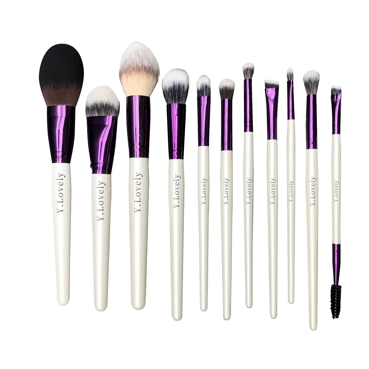 Y.Lovely Pro Powder Blusher Point Eyeliner Eyebrow Mascara Blending Foundation Face Eye Contour Eye shadow Make Up Brush Set