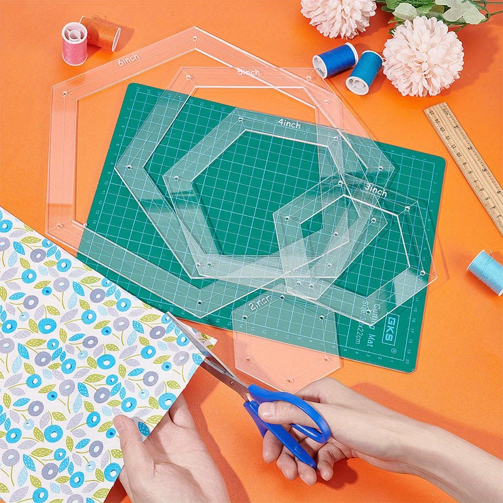 5pcs Hexagon Quilting Template - Embroidery Quilting ulasan dan harga