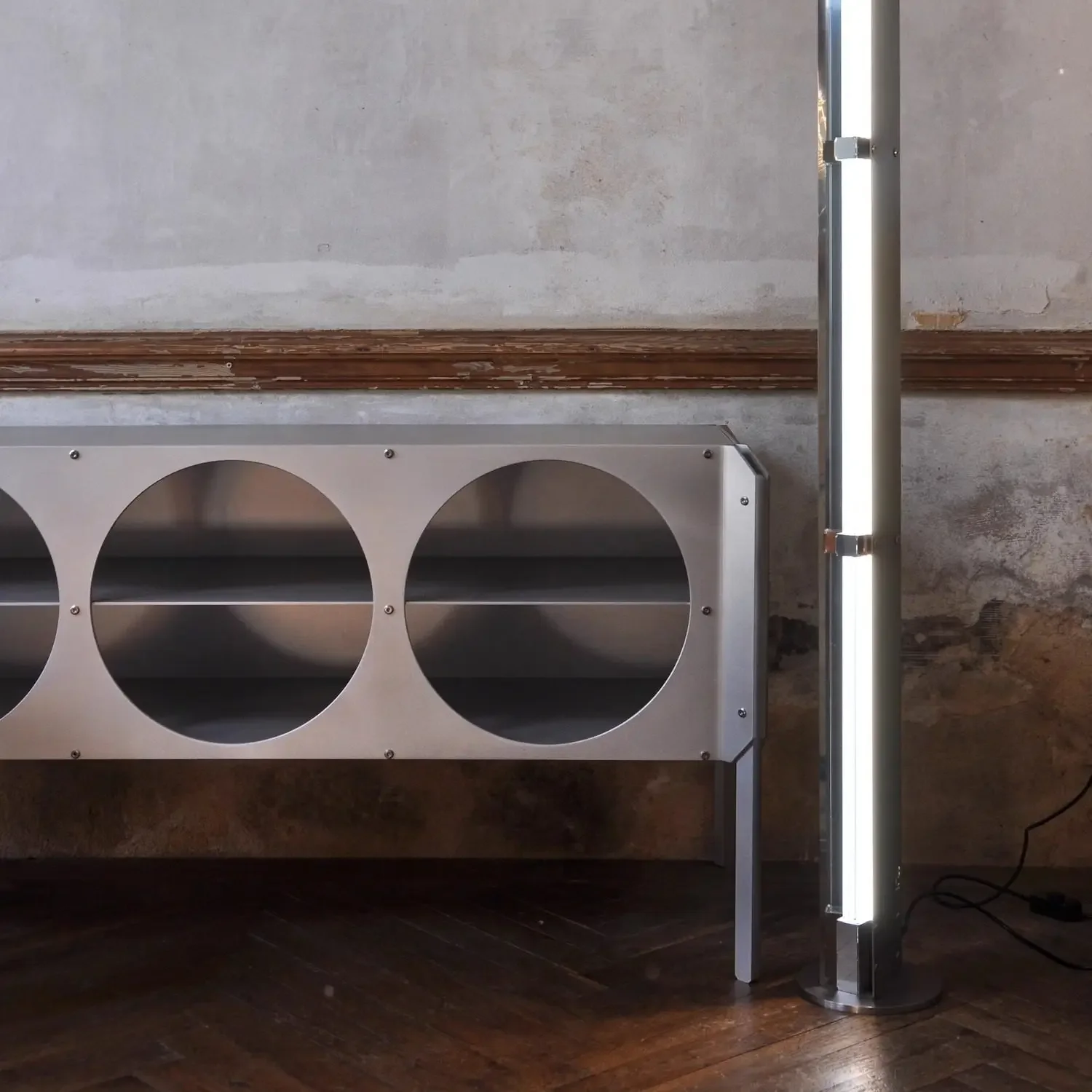 All-aluminum TV cabinet, size can be selected, industrial wind metal cabinet