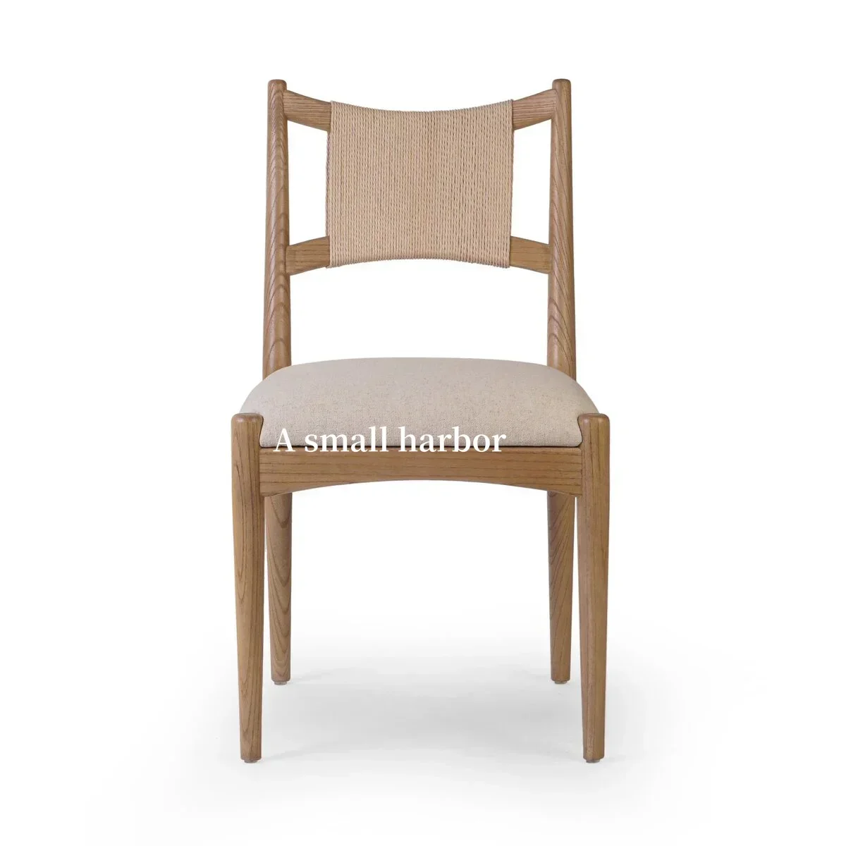 A Wabi Stillwind grass rope chair Nordic home medieval rope back chair retro creative dining table and chairs