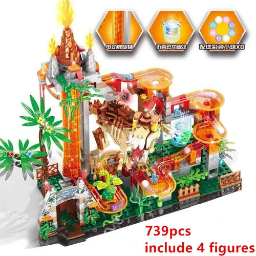 완구 마을 궤도 공 트랙 팬더 크롤러 숲 액션 빌딩 블록, 클래식 모델 세트 벽돌 키트, 어린이용 