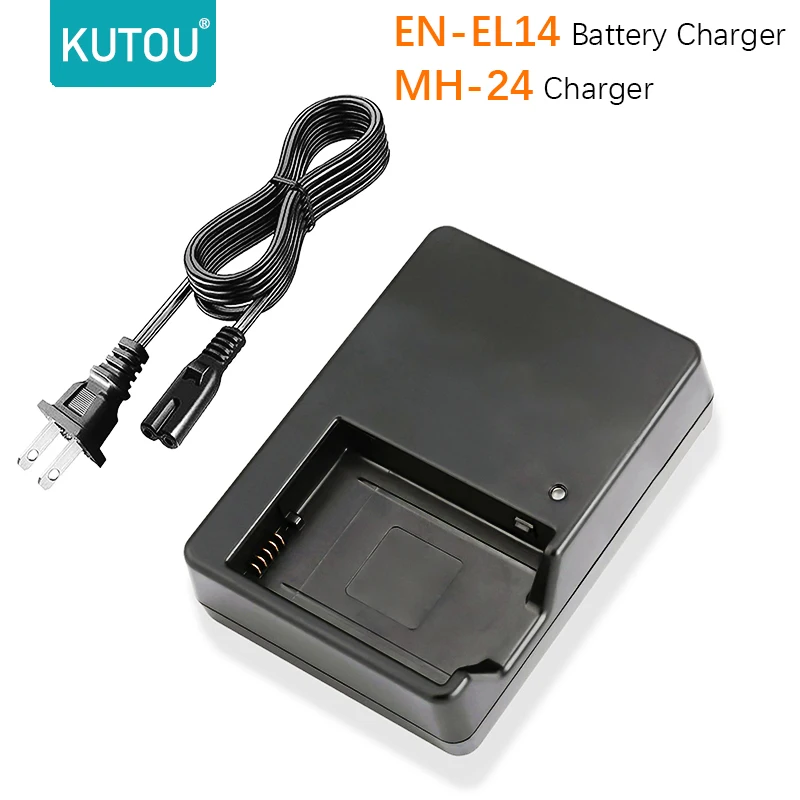 

KUTOU MH-24 Battery Charger Replacement EN-EL14 Battery Charger with Power Cord for Nikon P7100 P7000 D5100 D5200 D3100 Cameras