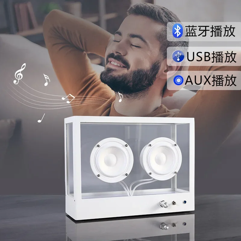 مضخم صوت شفاف إبداعي إسكندنافي لتزيين سطح المكتب في غرفة المعيشة، زينة مكبر صوت بسيطة بتقنية البلوتوث عالية القيمة #3