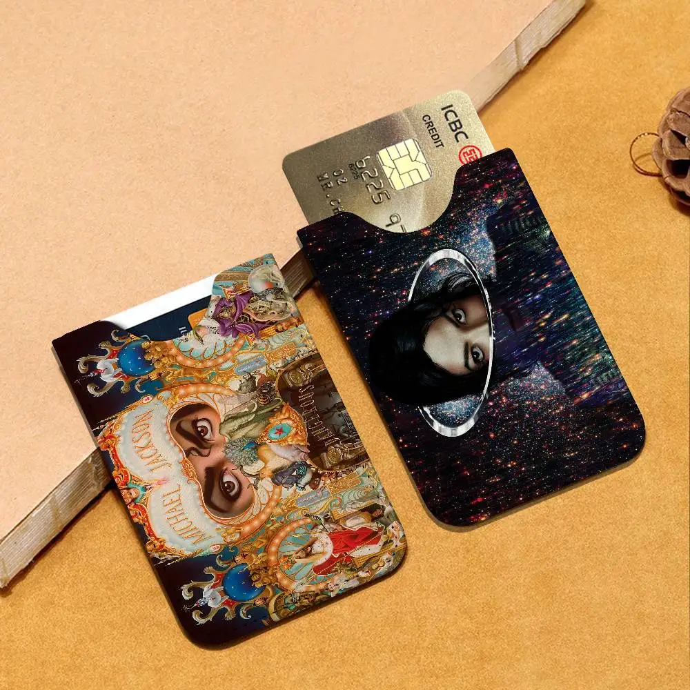 Singer Michael J-Jackson PU Leather Slim Credit Card ID Card Organizer Portable Business Card Case for Daily Outdoor Carry