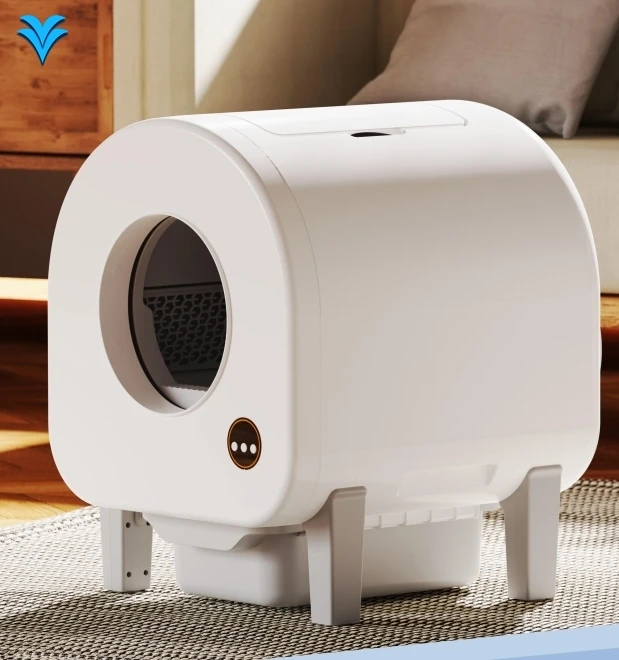 

2025 New Low Noise Automatic Multiple Cats Box Deodorization System 68L Plastic Large Box for Cats