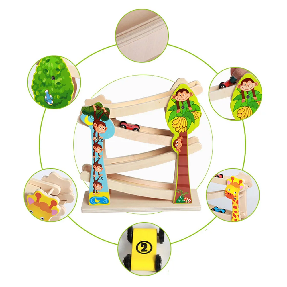 

wooden gliding car car gliding ladder car gliding track wooden ramp race track wooden race track toy