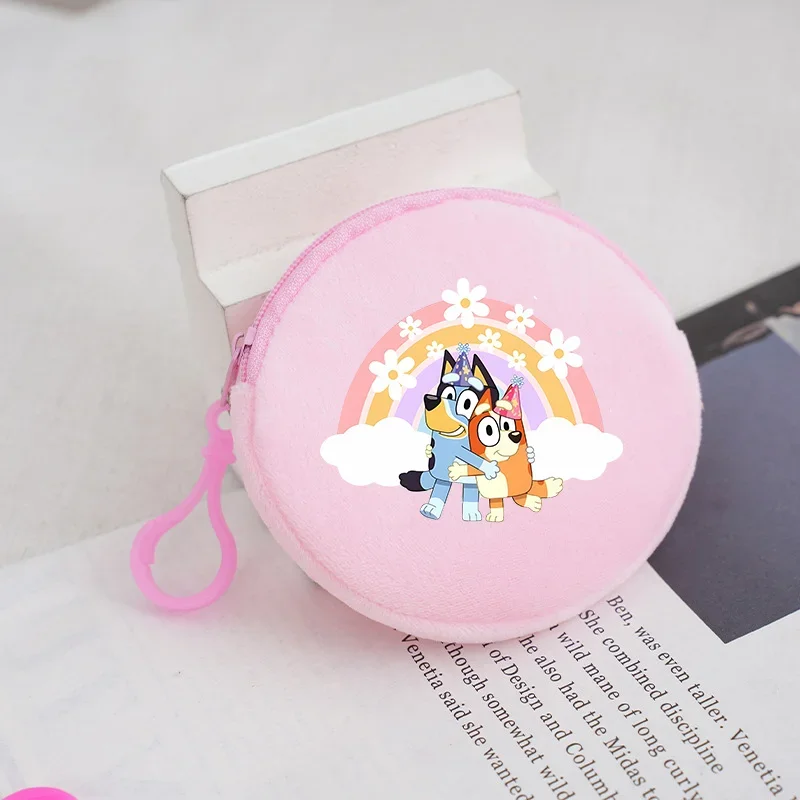 Bluey Bingo Coin Purse Cartoon Round Bag Pendant Key Ring Accessories Money Earphones Storage Pouch Girls Wallet Birthday Gift