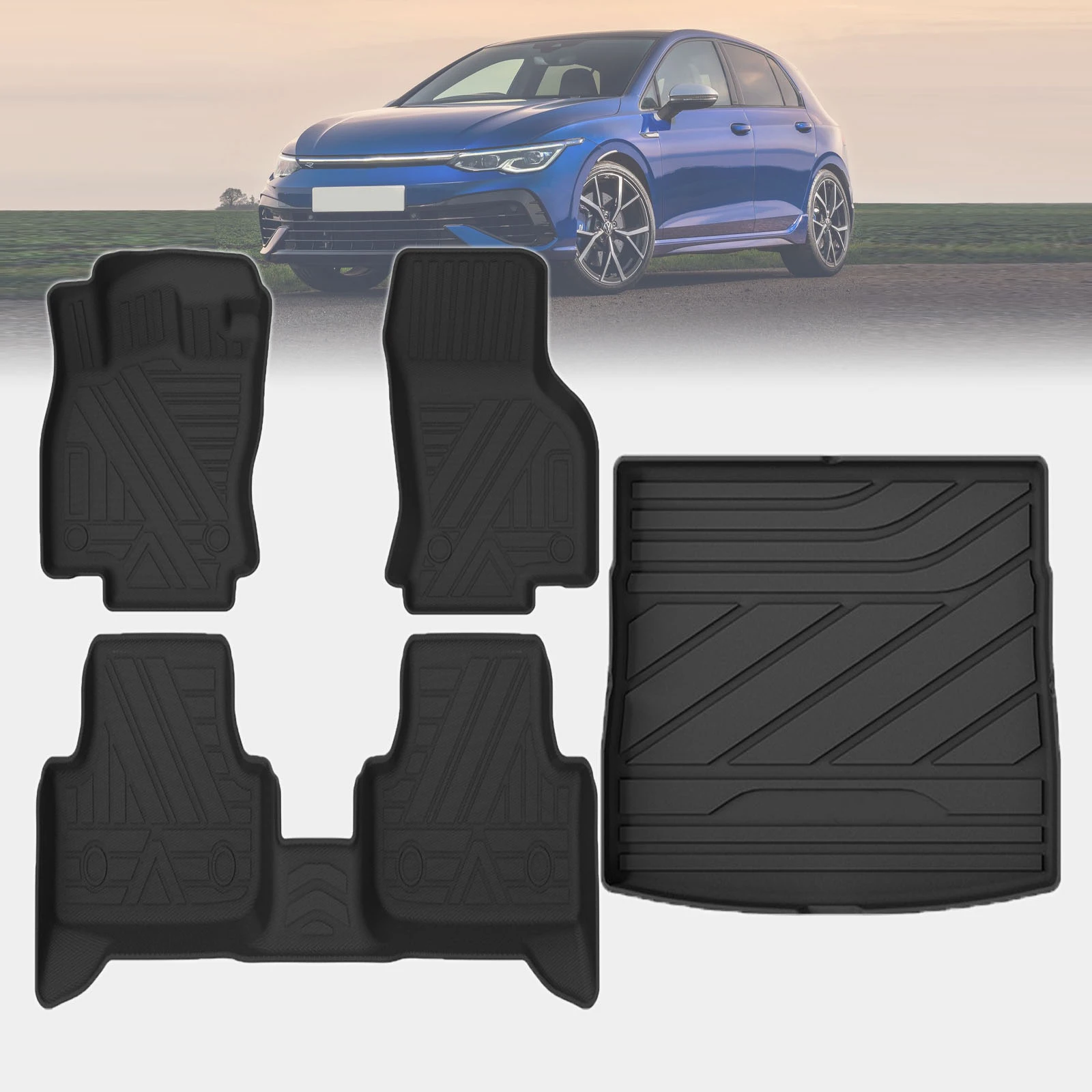 

Водонепроницаемые автомобильные коврики TPE для VW Golf 8 MK8 2021-2026, 3D лазерное сканирование, идеальная посадка, без запаха, легко чистятся