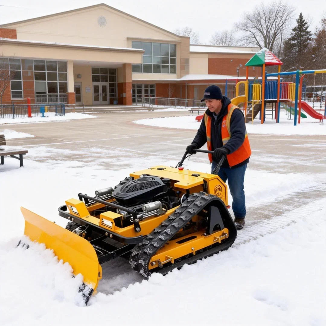 Customized Hot-selling Self-propelled Lawn Mower - Tracked With Snow Shovel For Outdoor Dry Grass Clearing