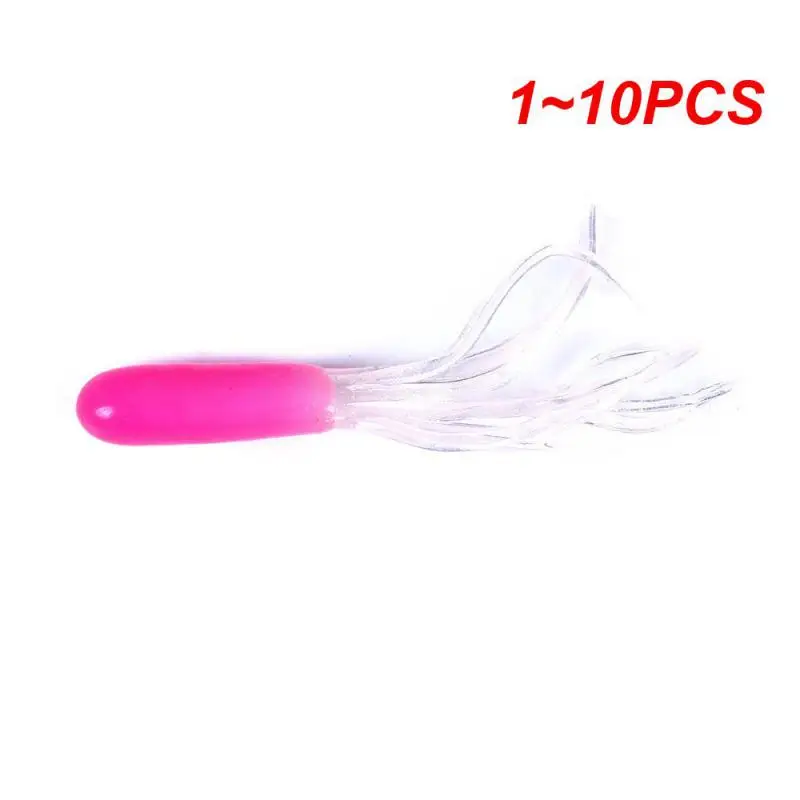 

1~10PCS Fishing Lures Simulation Octopus Tube Worm Goods For Fishing Hook Fishing Accessories Soft Bait Silicone