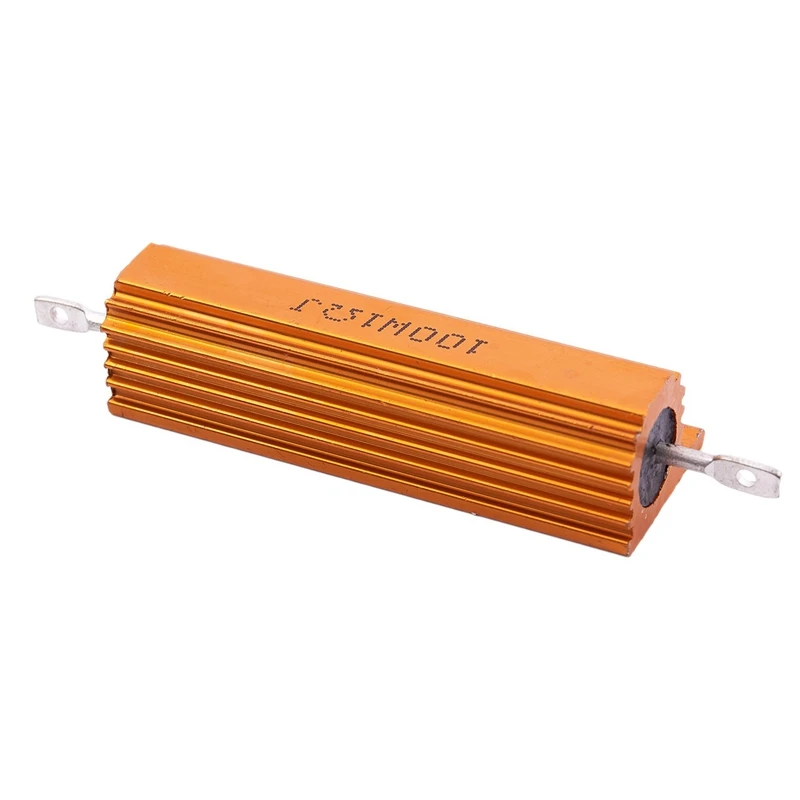 5X Gold Aluminum Clad Power Resistor Resistance 100W, 1 Ohm 1R