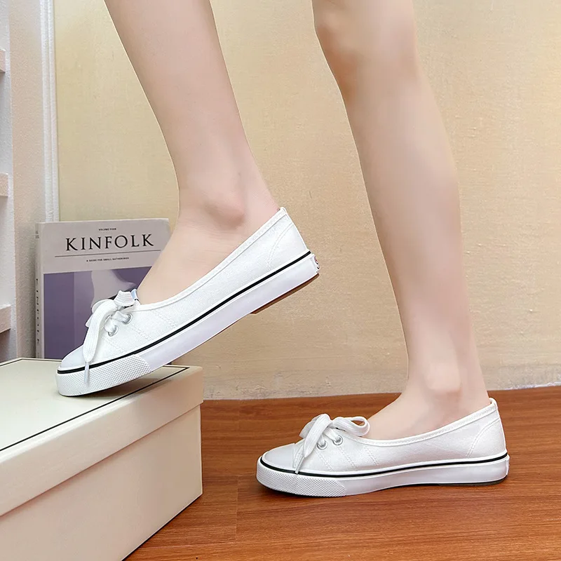 New 2024 Fashion High Quality Canvas Women Flat Shoes And Women's Spring Summer Shoes Women The Student Flat Casual Shoes