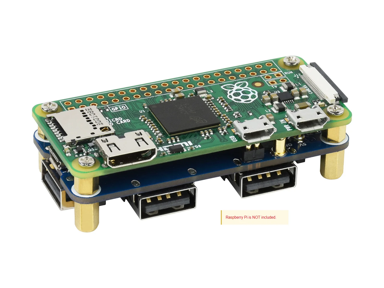 Waveshare-concentrador de red USB (B) Para Raspberry Pi Series, 4x puertos USB 2,0, Pin Pogo para serie Zero
