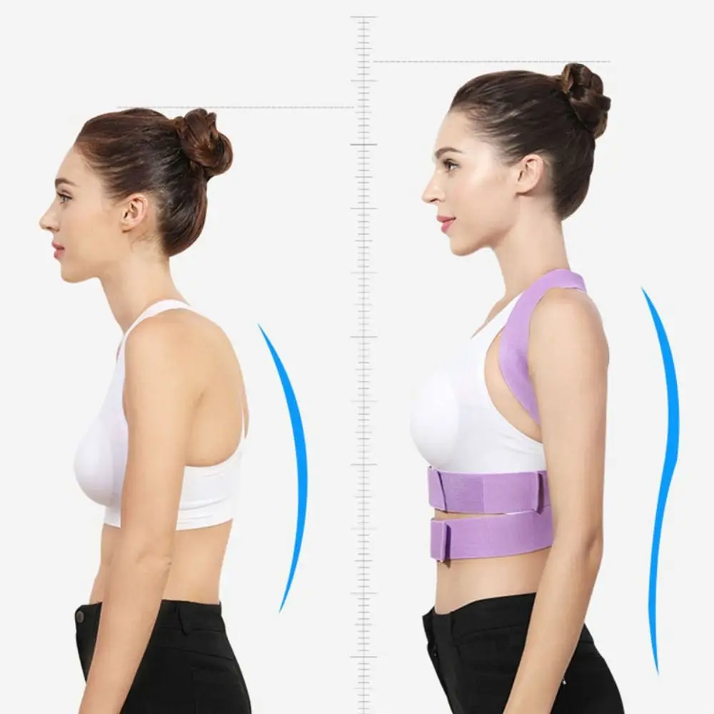 Polyester Back Posture Corrector Full Back Adjustable Back Straightener Black/Pink/Purple EVA Upper Back Brace Adult