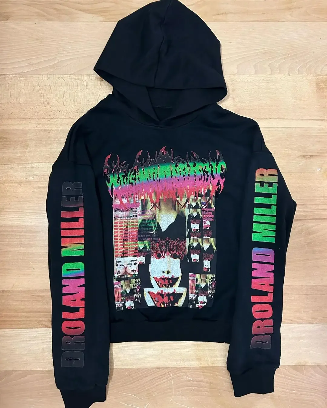 Drolandmiller Caution Hoodies Women Goth Streetwear Tops Couples