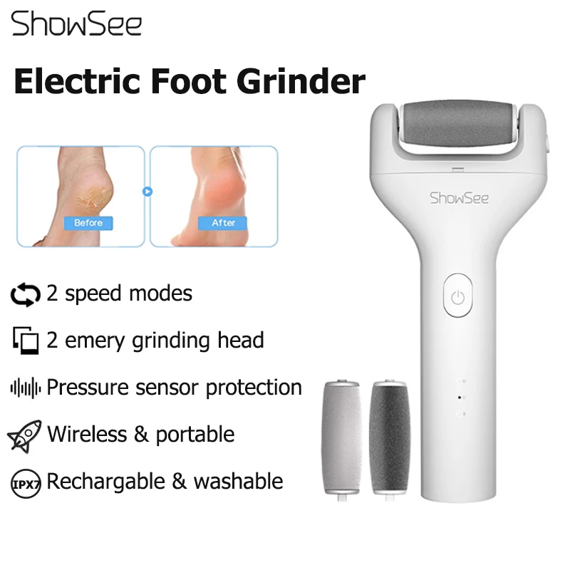 

ShowSee Electric Foot Grinder Rechargeable Electric Callus Remover Shaver Foot Hard Dead Skin Remover Pedicure Tools Foot Care