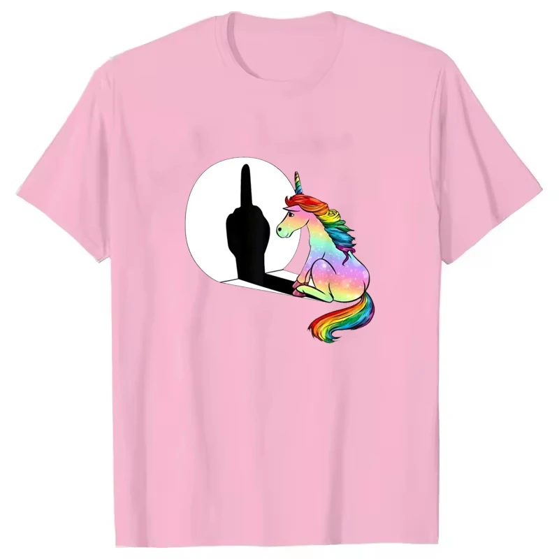Women's Quirky Unicorn Print T-Shirt Casual Fun Style for Outings And Gatherings with Friends