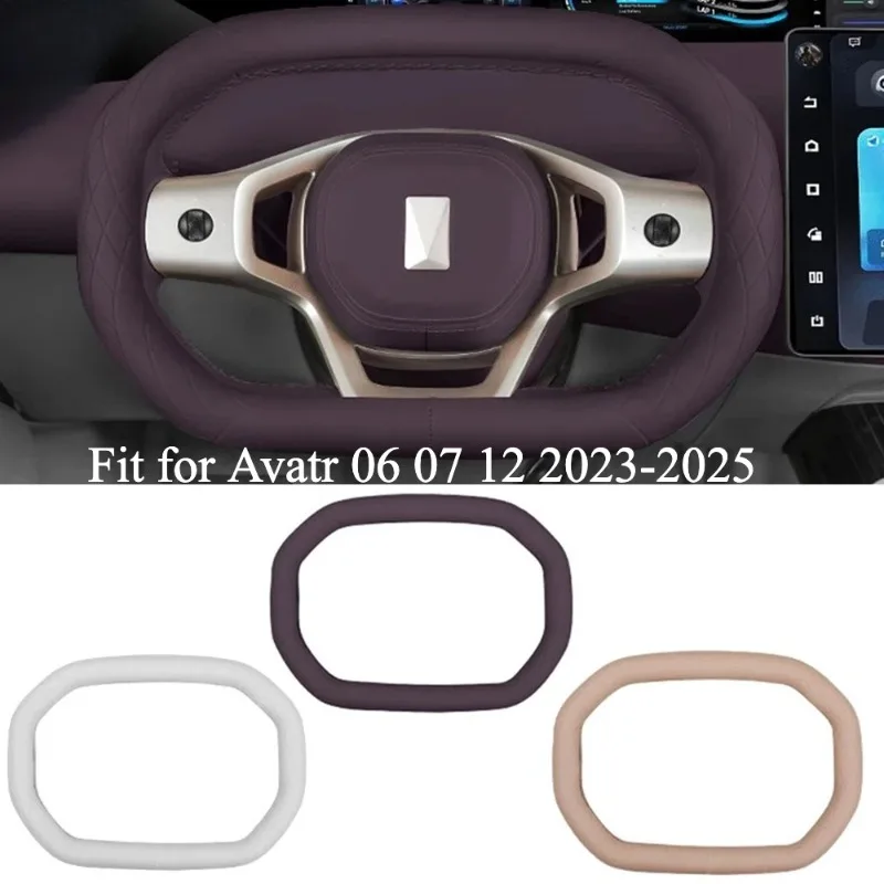 

For Avatr 06 07 12 2023-2025 Accessories Automobile Artificial Leather Steering Wheel Cover Interior Protection Decoration