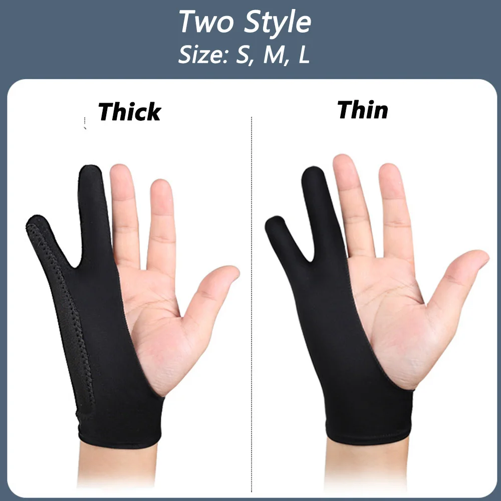 Two-Fingers Anti-Fouling Drawing Gloves Elastic Table Digital Board Screen Draw Accessories For Arists Painting Art Supplies